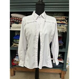 Reel Legends Saltwater II Women's White Long Sleeve Fishing Shirt Size PS